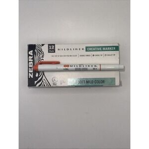 12 Zebra Mildliner Creative Marker Soft Vermillion Double Ended -Chisel & Bullet
